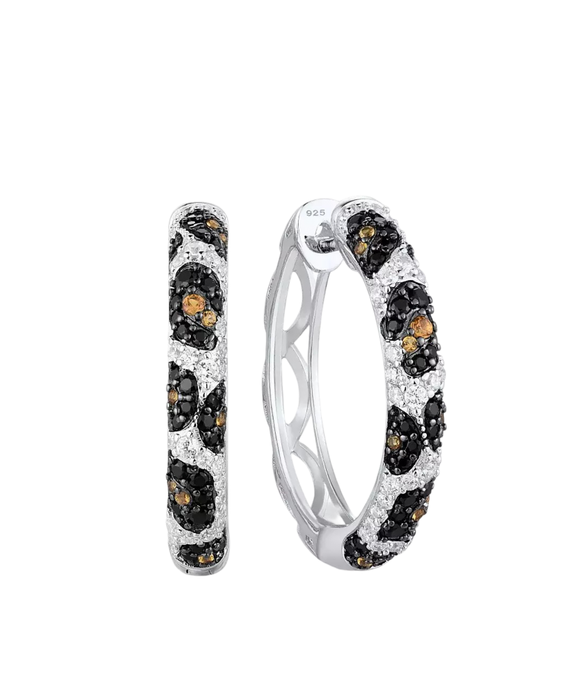 Hopeiset korvakorut spinelleillä ja zirkoneilla