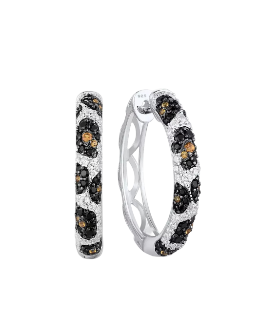 Hopeiset korvakorut spinelleillä ja zirkoneilla