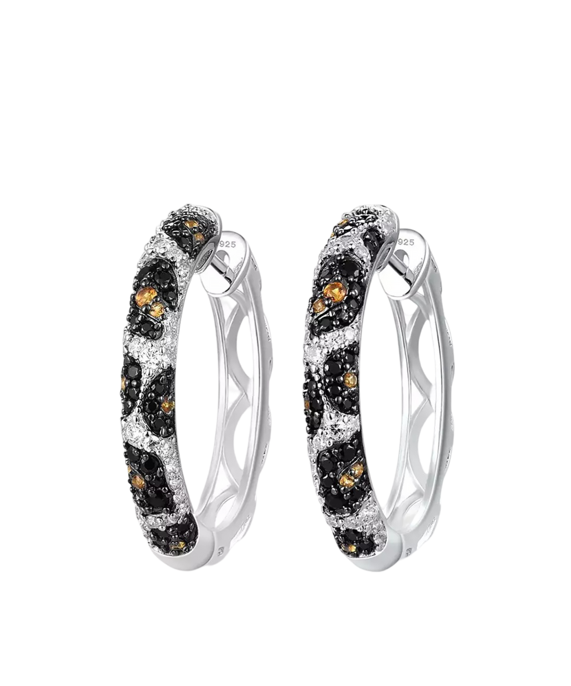 Hopeiset korvakorut spinelleillä ja zirkoneilla