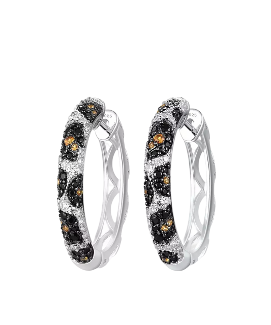 Hopeiset korvakorut spinelleillä ja zirkoneilla