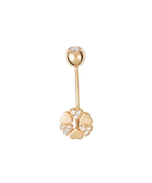 Gold Belly Button Ring with zircons