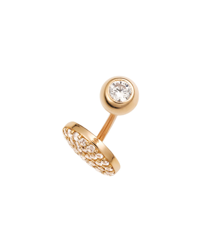 Gold Belly Button Ring with zircons