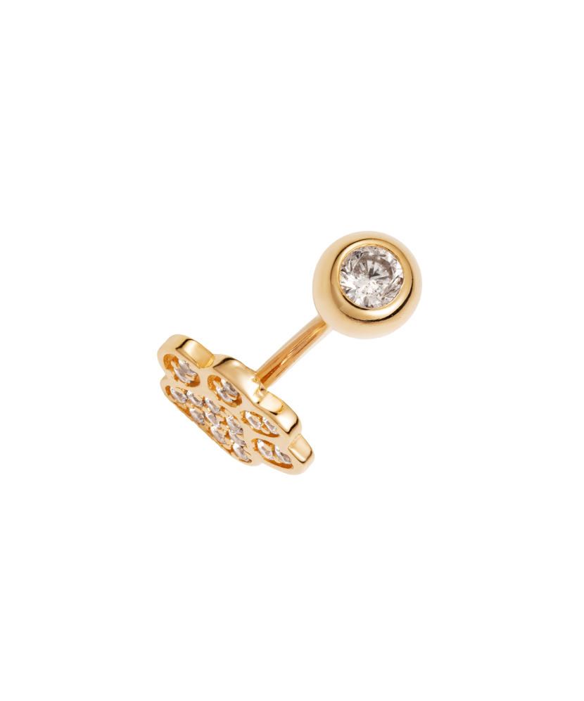 Gold Belly Button Ring with zircons
