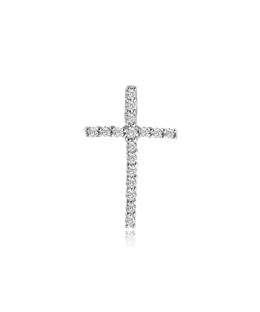 White gold chain with diamonds "Cross"