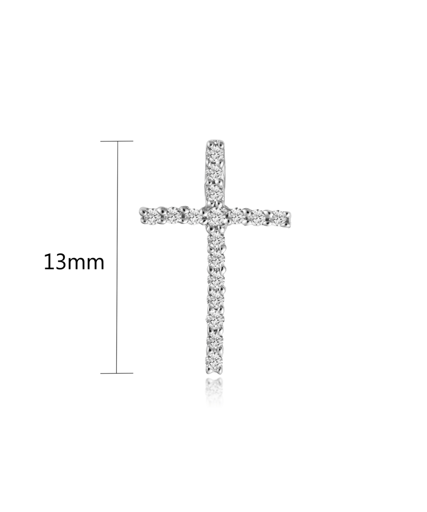 White gold chain with diamonds "Cross"