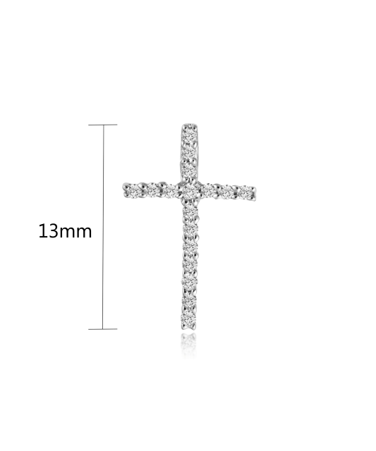 White gold chain with diamonds "Cross"