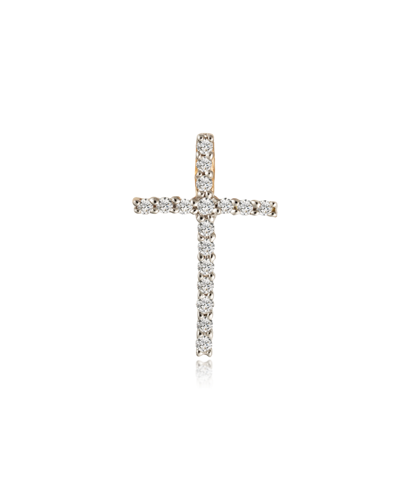 Gold pendant with diamonds "Cross"