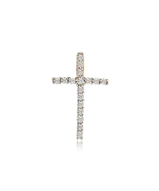 Gold pendant with diamonds "Cross"