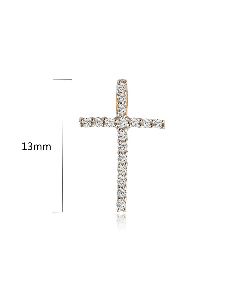 Gold pendant with diamonds "Cross"