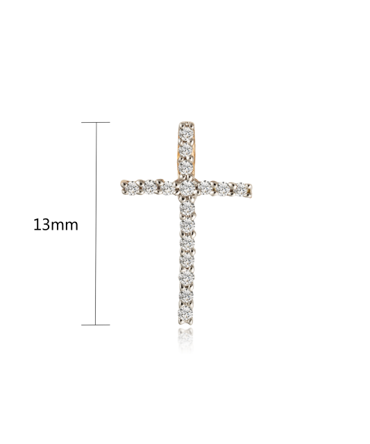 Gold pendant with diamonds "Cross"
