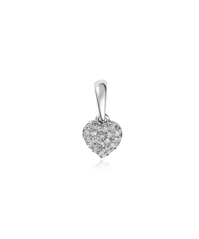 White gold pendant with diamonds "Heart"