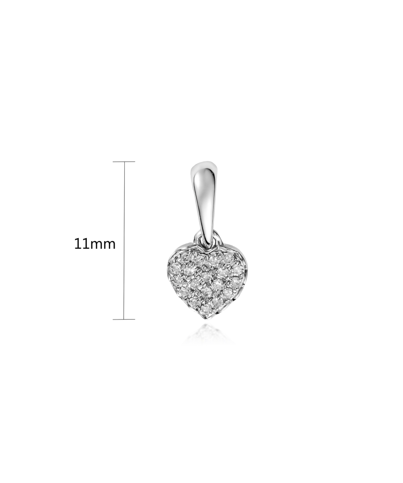 White gold pendant with diamonds "Heart"