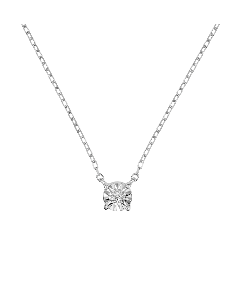 White gold chain with diamond pendant