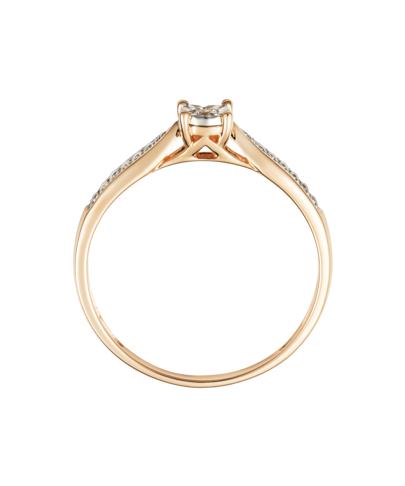 Gold ring with diamonds
