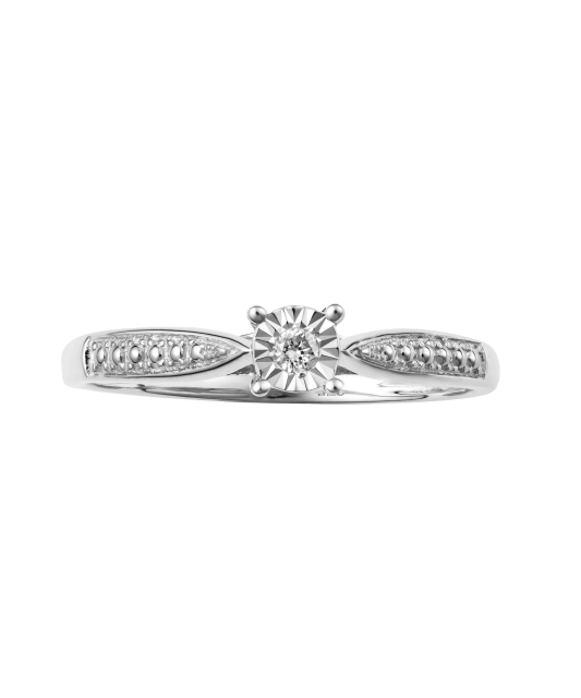 White gold ring with diamonds