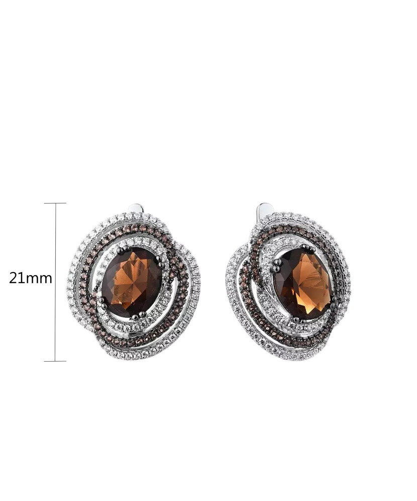 Sterling silver earrings with zircons and spinels