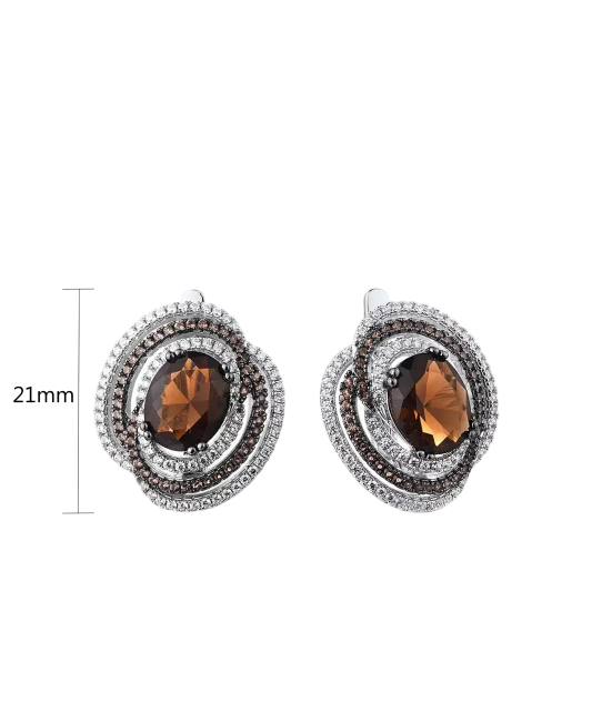 Hopeiset korvakorut zirkoneilla ja spinellillä