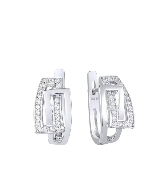 Hopeiset korvakorut zirkoneilla