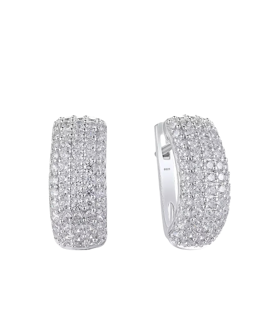 Hopeiset korvakorut zirkoneilla