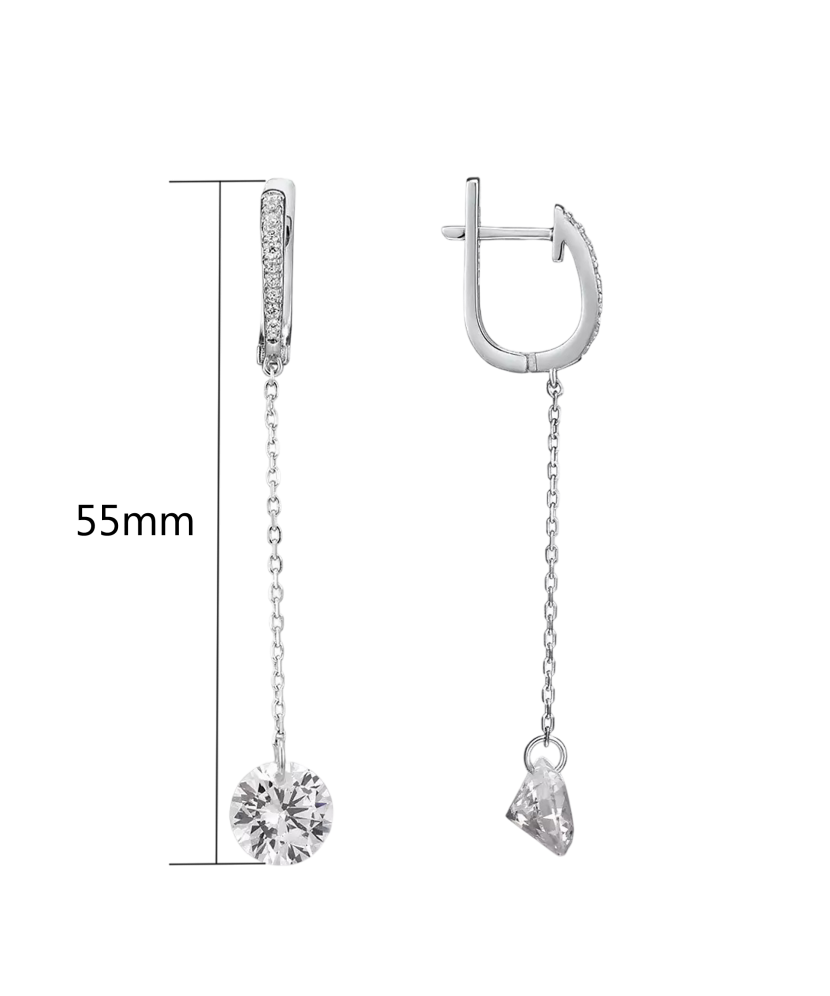 Sterling silver earrings with zircons