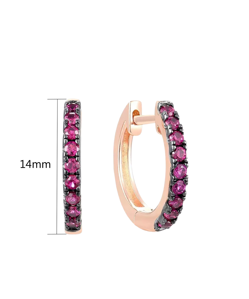 Paauksuoti sidabriniai auskarai su nano rubinais  - Goldinga