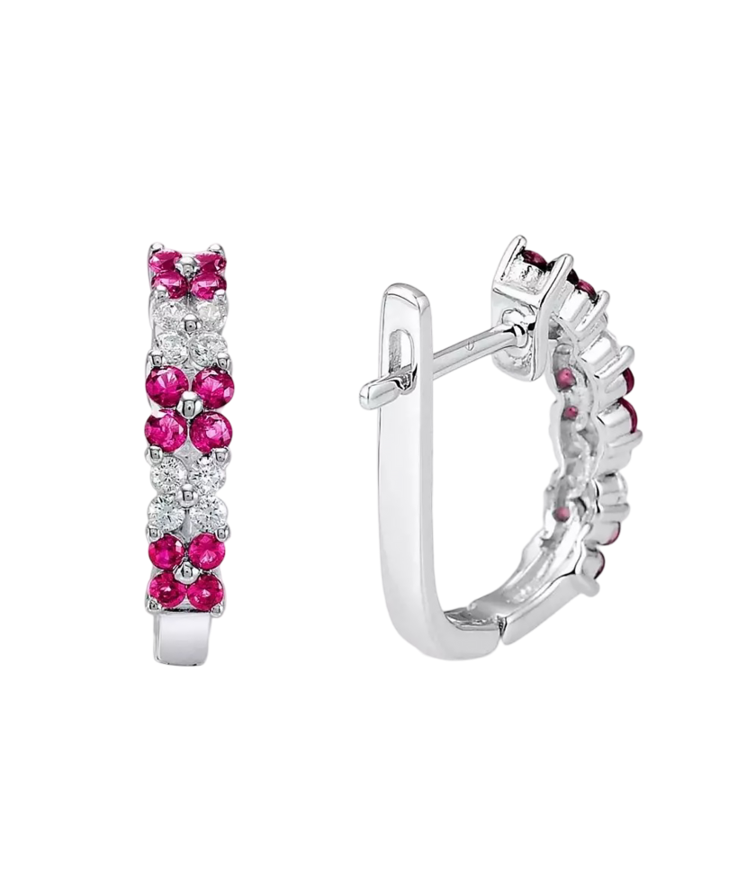 Sterling Silver earrings with nano rubies and zircons