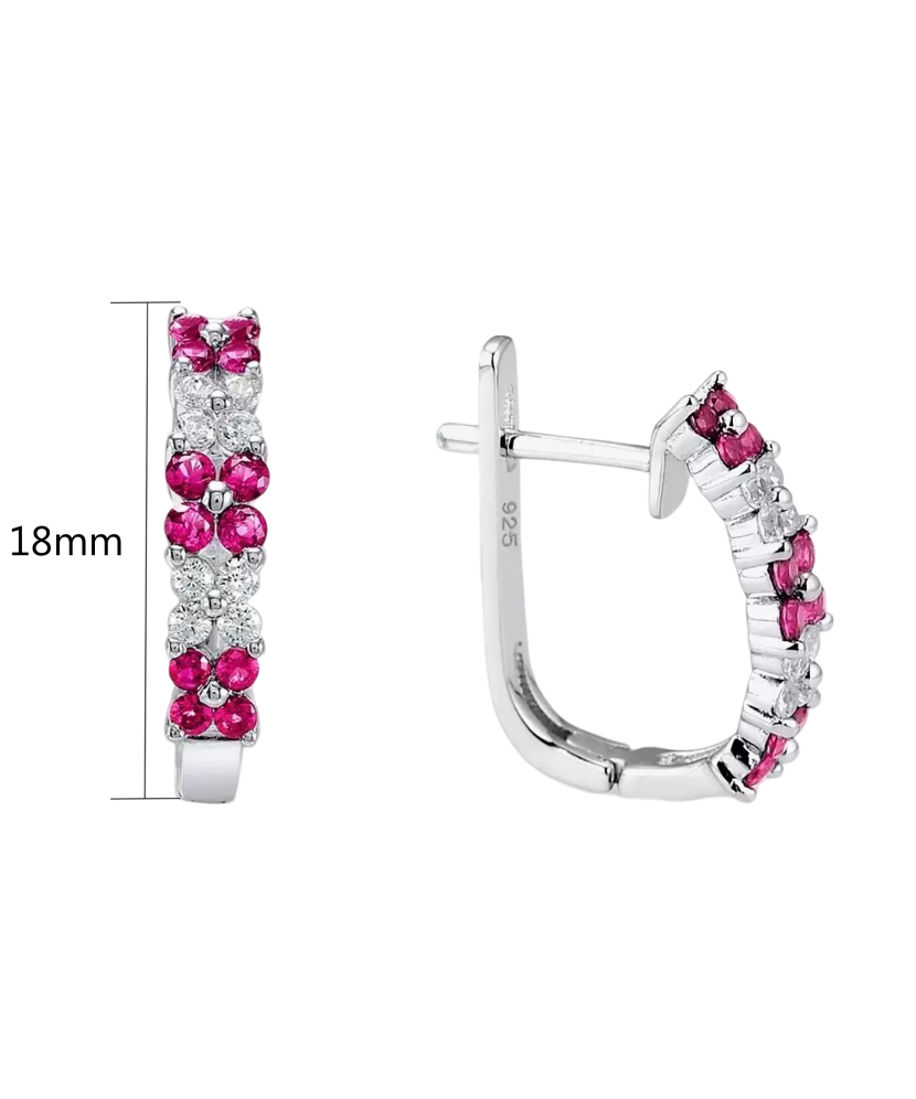 Sterling Silver earrings with nano rubies and zircons