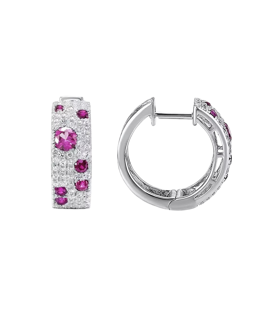Sterling Silver earrings with nano rubies and zircons