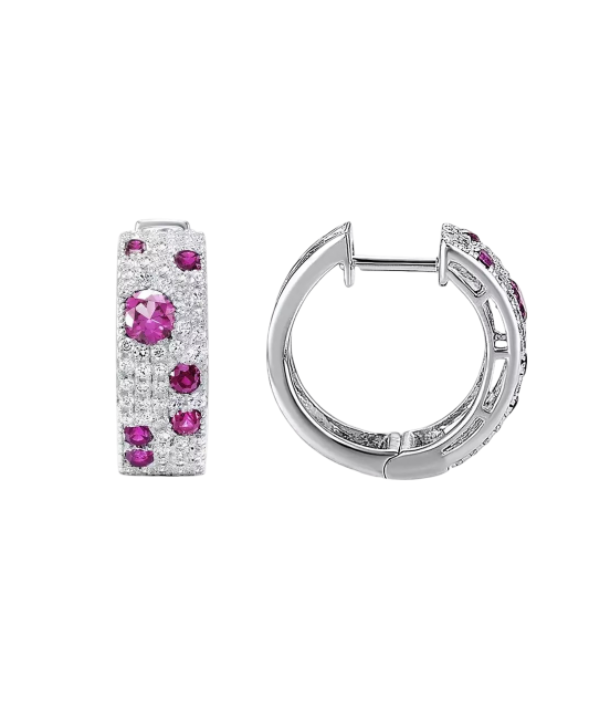 Sterling Silver earrings with nano rubies and zircons