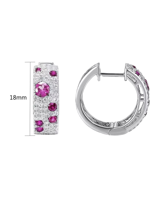 Sterling Silver earrings with nano rubies and zircons