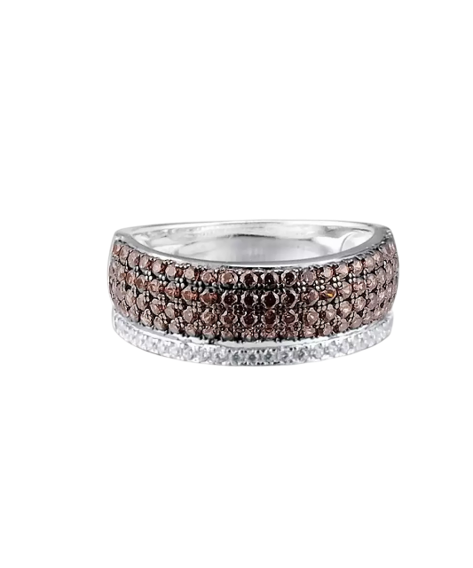 Sterling silver ring with zircons and spinels