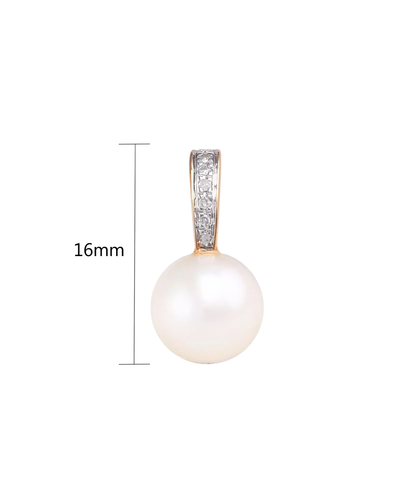 Auksinis pakabukas su perlu ir deimantais  - Goldinga