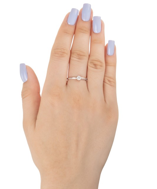 White gold ring with diamonds