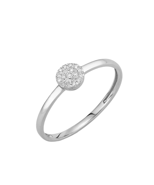 White gold ring with diamonds