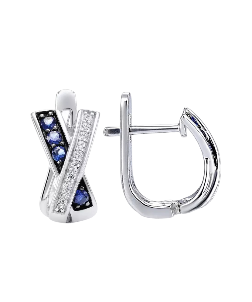 Sterling silver earrings with zircons