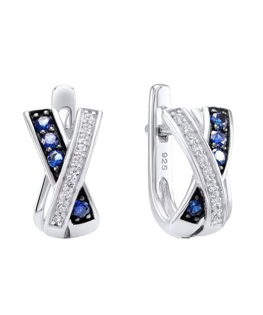 Sterling silver earrings with zircons