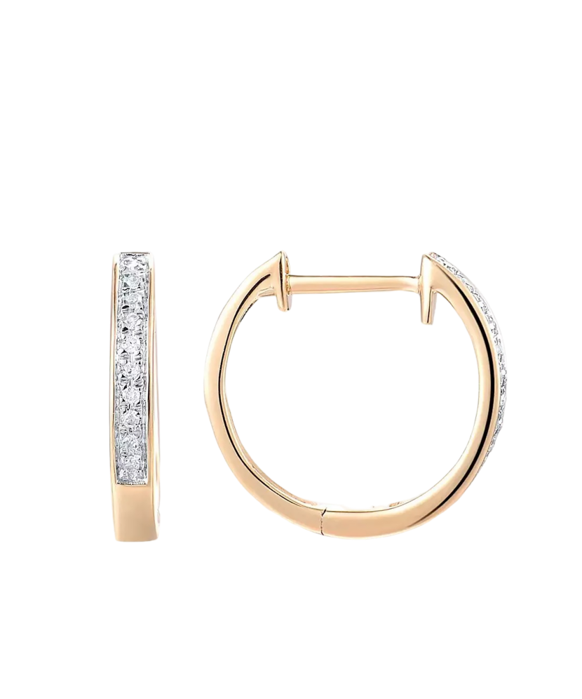 Gold earrings with diamonds