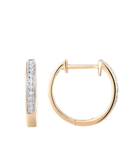 Gold earrings with diamonds