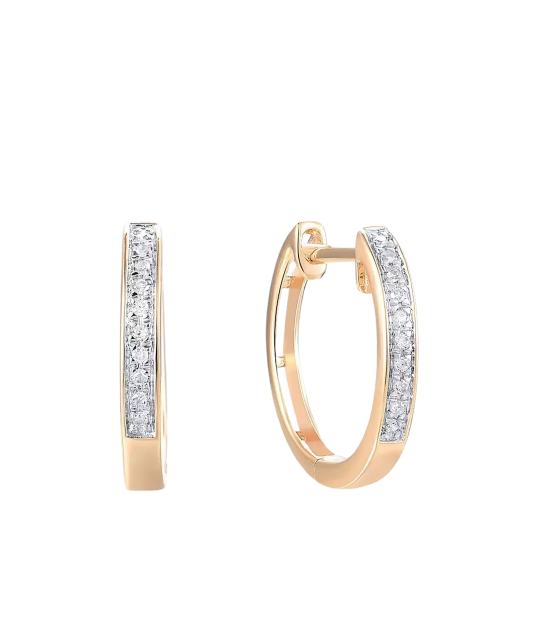 Gold earrings with diamonds