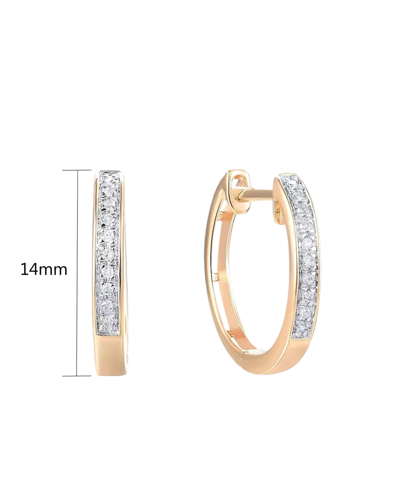 Gold earrings with diamonds