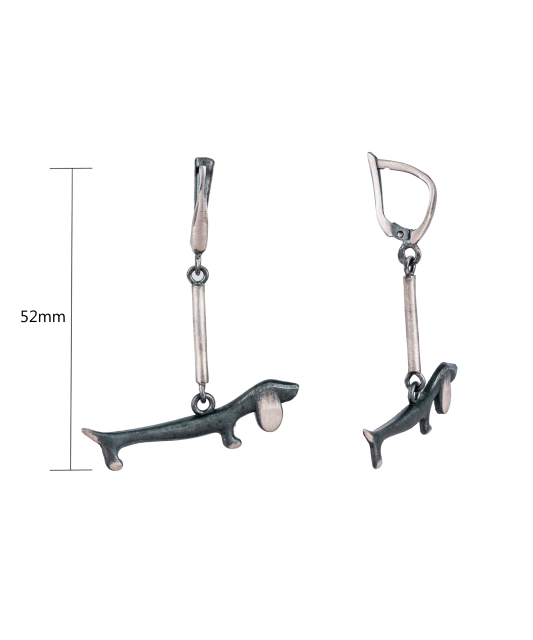 Sterling silver earrings "Dogs"