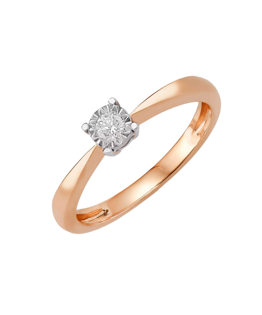 Gold ring with diamond