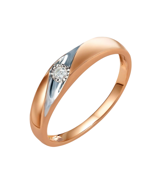 Gold ring with diamond