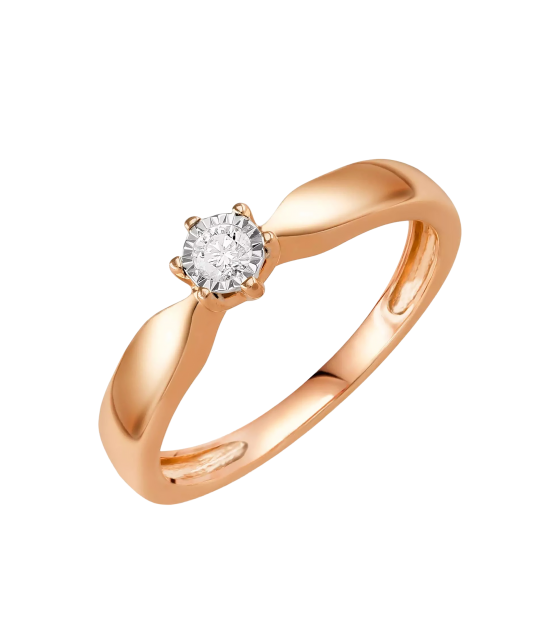 Gold ring with diamond