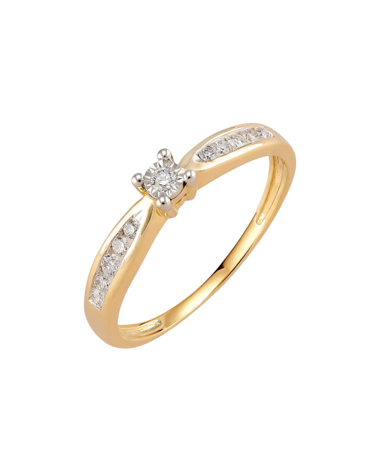 Yellow Gold ring with diamonds