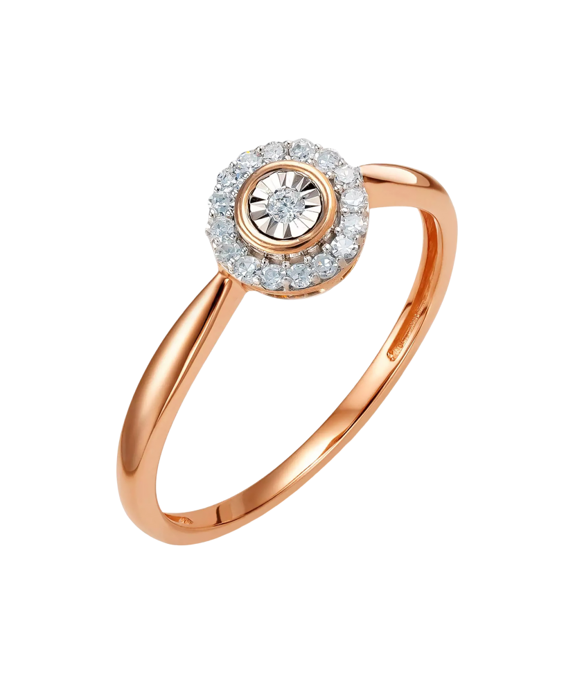 Gold ring with diamonds