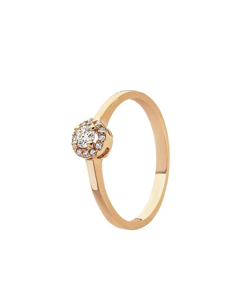 Gold ring with diamonds
