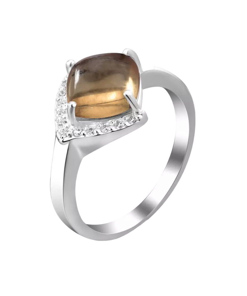 Sterling silver ring with zircons and nano sultanite