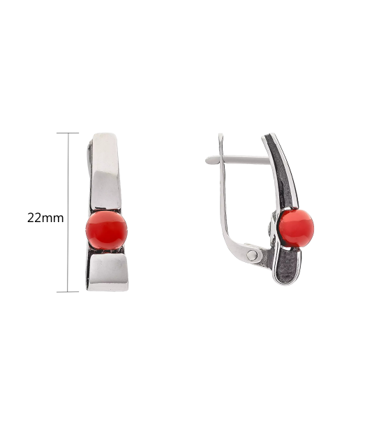 Sterling silver earrings with corals