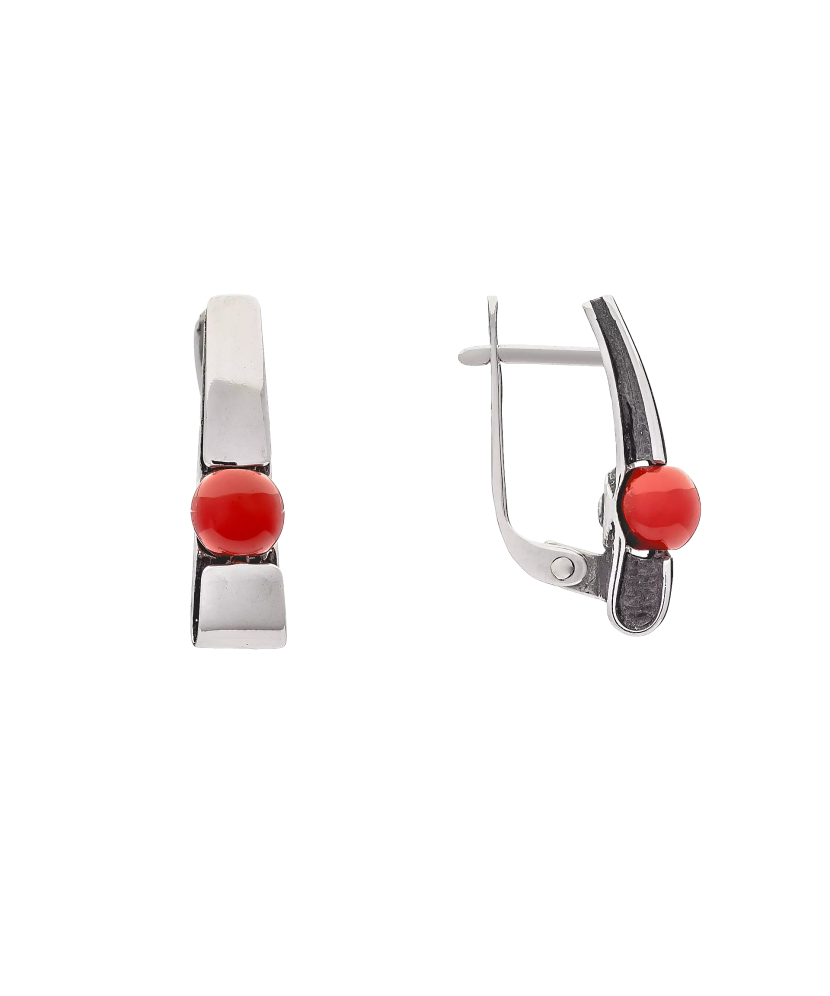 Sterling silver earrings with corals
